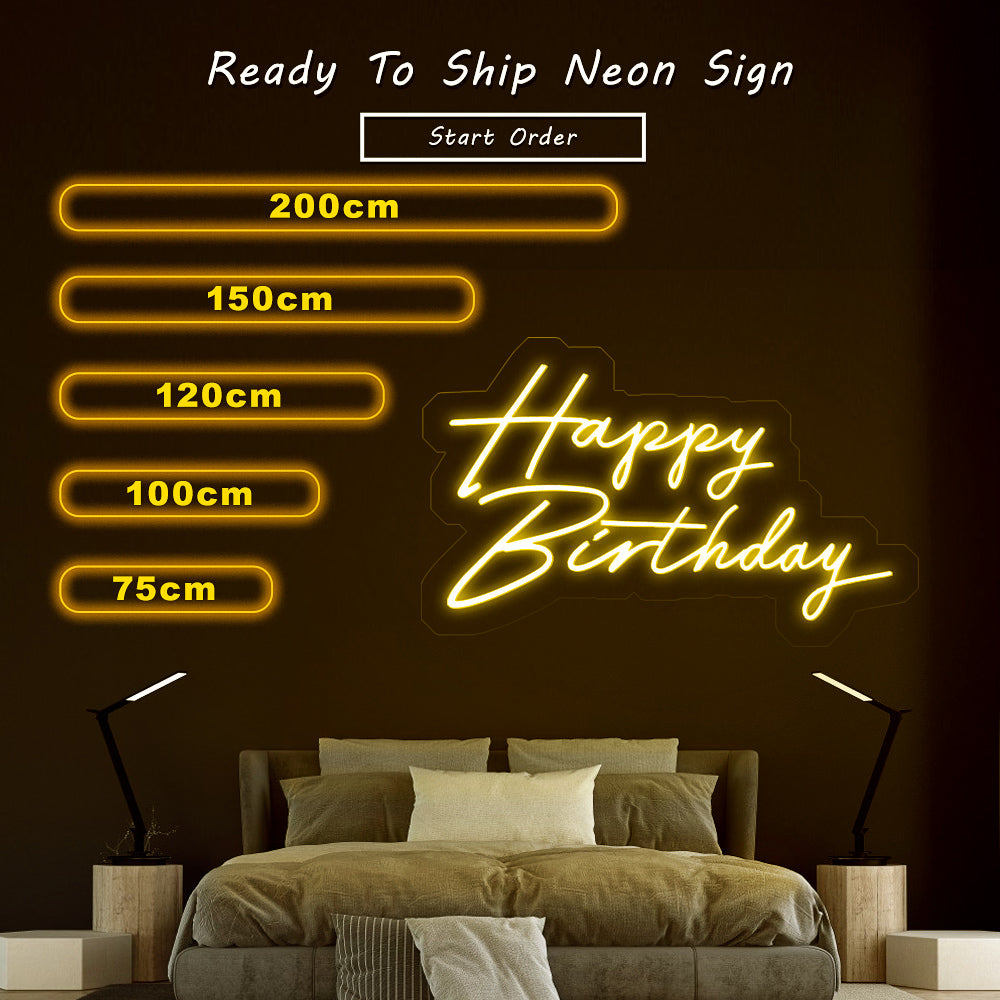 Happy Birthday- LED Neon Sign - Walls of Neon